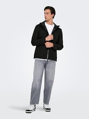 Only & Sons Su Geçirmez Siyah Mont, M, EONLYSCKT000001, SİYAH, Erkek