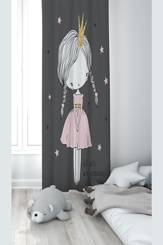 ontheclouds Gri Prenses Desenli Dijital Baskı Fon Perdesi, 70 x 270, TYC00484855248, gri-pembe - Seçenekler: 70 x 200, 70 x 240, 70 x 270
