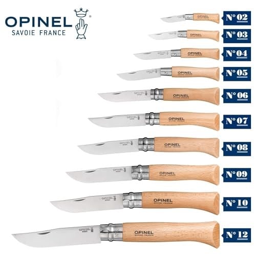 Opinel Inox Kayın Saplı Paslanmaz Çelik Çakı, Unisex, Kahverengi, Nr.7 - Bedenler: 7 cm, 8 cm, 9 cm, 10 cm, 12 cm