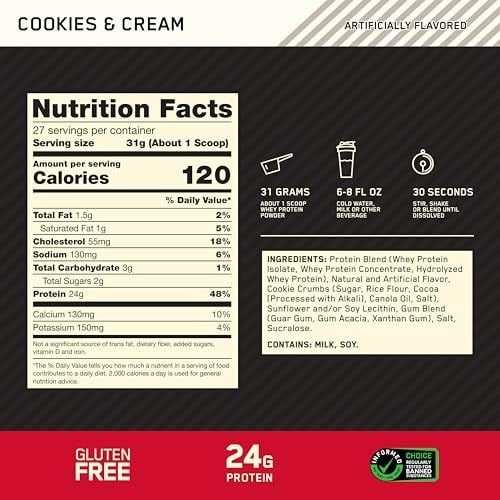 Optimum Nutrition Whey Gold Standard Kurabiye Ve Krema Aromalı 896 Gr - 28 Servis