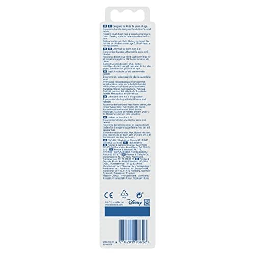 Oral-B Çocuk Elektrikli Tootshbrush, 1 Diş Fırçası Başlığı, Pille Çalışır, Nazik Temizlik İçin Ekstra Yumuşak Kıllar, 3 Yaş ve Üzeri