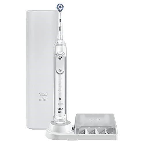 Oral-B Genius X elektrikli diş fırçası/elektrikli diş fırçası, diş bakımı için 6 temizleme modu, yapay zeka ve Bluetooth uygulaması, Braun tarafından tasarlanmıştır, şarjlı seyahat çantası, beyaz