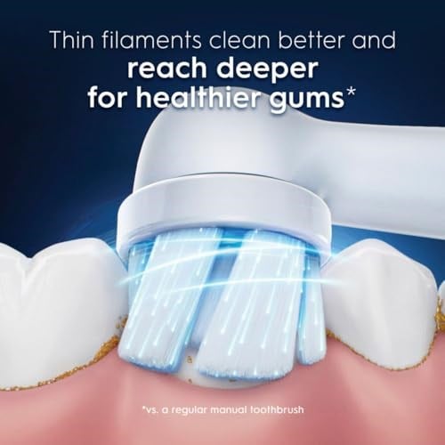 Oral-B iO Serisi Nazik Bakım Elektrikli Diş Fırçası Yedek Fırça Başlıkları, Oral-B Elektrikli Diş Fırçası için, 4 Adet, Beyaz