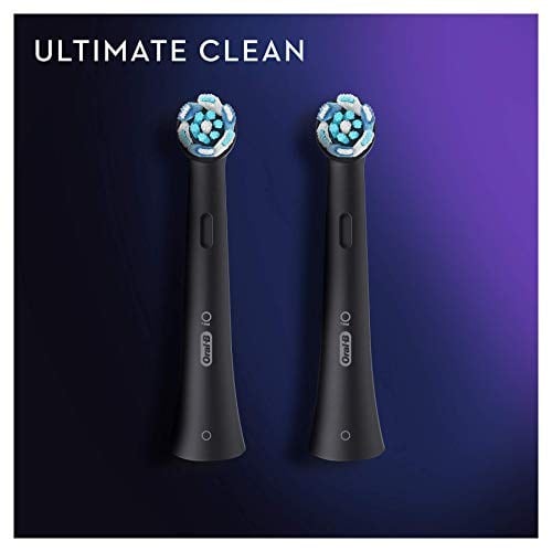 Oral-B iO Ultimate Clean Elektrikli Diş Fırçası Başlığı, Daha Derin Plak Çıkarma için Bükülmüş ve Açılı Kıllar, 2li Diş Fırçası Başlığı, Siyah