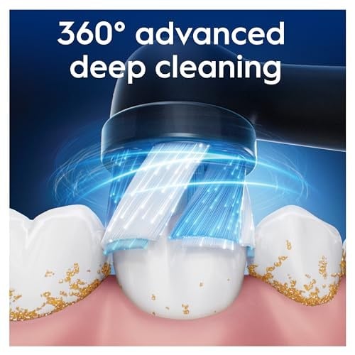 Oral-B iO Ultimate Clean Elektrikli Diş Fırçası Başlığı, Daha Derin Plak Çıkarma için Bükülmüş ve Açılı Kıllar, 2li Diş Fırçası Başlığı, Siyah
