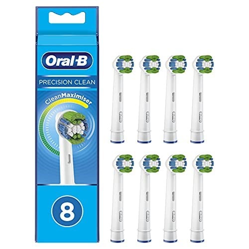 Oral-B Precision Clean elektrikli diş fırçası başlığı, optimum diş bakımı için CleanMaximiser kıllı, 8 adet (tekli paket)