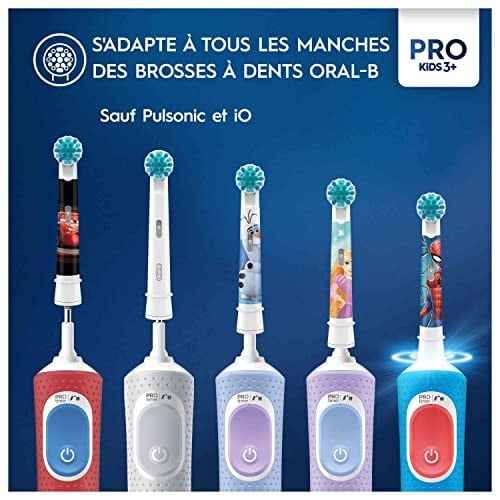 Oral-B Pro Kids Disney Buz Kraliçesi Yedek Fırçalar, Hassas Diş Etleri İçin Yuvarlak ve Yumuşak Uçlar, Çocuklar İçin Elektrikli Fırçalar İçin Uygun, 4lü Paket