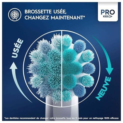 Oral-B Pro Kids Disney Buz Kraliçesi Yedek Fırçalar, Hassas Diş Etleri İçin Yuvarlak ve Yumuşak Uçlar, Çocuklar İçin Elektrikli Fırçalar İçin Uygun, 4lü Paket