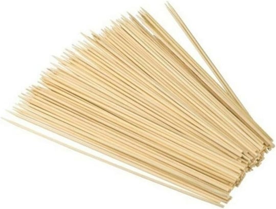 ORANJ 25 Cm 3 Mm%100 Ağaç Bambu Çöp Şiş Kalın Çöp Şiş Tahta - 100 Adet