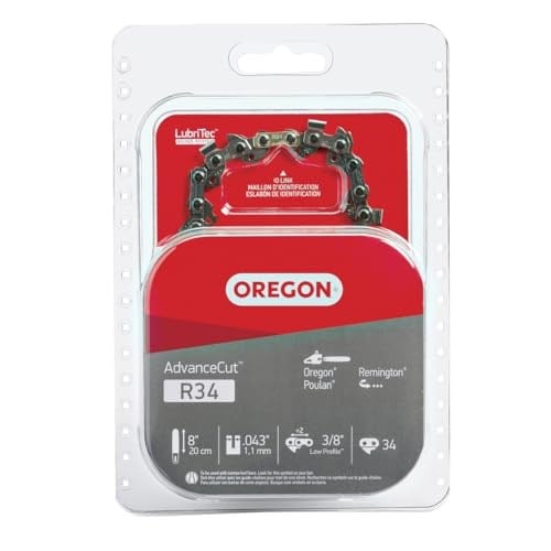 Oregon R34 AdvanceCut Yedek Testere ve Direk Testere Zinciri, 8 inç Kılavuz Çubuklar için, 34 Tahrik Bağlantısı, Pitch: 3/8 