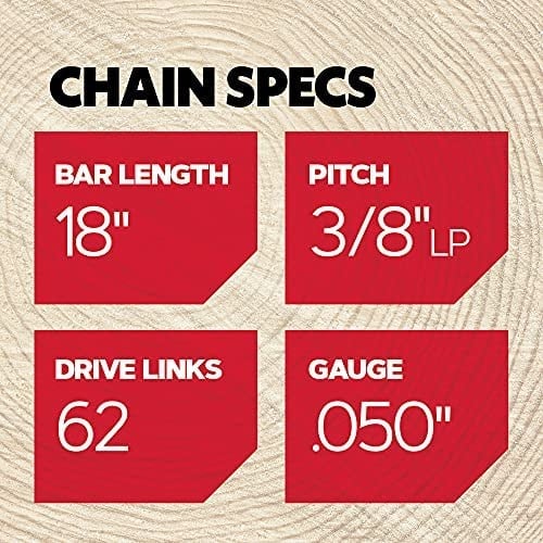 Oregon S62 AdvanceCut Motorlu Testere Zinciri 45,7 cm Bar -62 Tahrik Bağlantıları için - düşük geri tepmeli zincir Husqvarna, Echo, Poulan, Craftsman, Echo ve daha fazlasına uyar