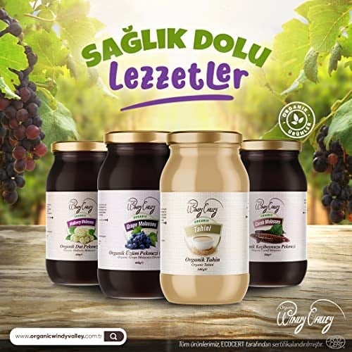 Organic Windy Valley Pekmez Seti (3 Parça) / ECOCERT Sertifikalı (460gr x 2 Adet)+(380gr x 1 Adet)