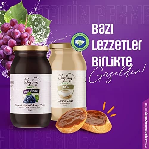 Organic Windy Valley Üzüm Pekmezi & Tahin/ECOCERT Sertifikalı (460gr + 300gr)