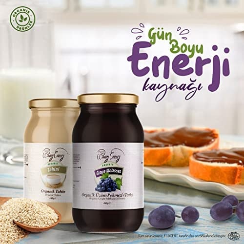Organic Windy Valley Üzüm Pekmezi & Tahin/ECOCERT Sertifikalı (460gr + 300gr)