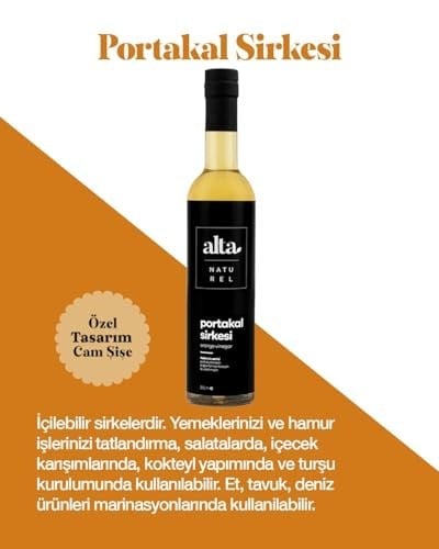 Organik Fermente Portakal Sirkesi Katkısız Cam Şişe – 500 ml
