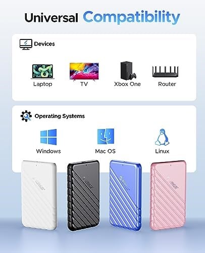 ORICO USB3.0 2.5 inç Hdd 6TB Ssd Harici Slim Harddisk Kutusu, , Siyah
