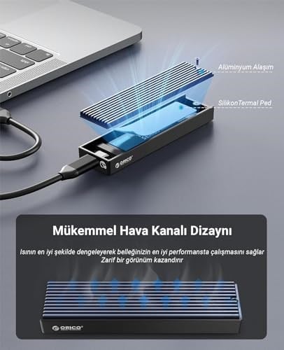 ORICO USB3.1 Gen2 10Gbps M.2 NVMe SSD Disk Kutusu Alüminyum