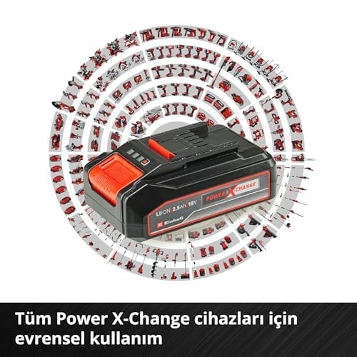 Orijinal Einhell 18 V 2.5 Ah PXC Başlangıç Kiti (Akü ve Şarj Cihazı, 18 V, maks. güç 720 W, tüm PXC cihazları için, akü yönetim sistemi, 3lü LED gösterge) - 4512097
