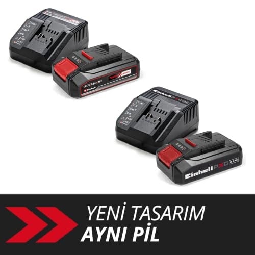 Orijinal Einhell 18 V 2.5 Ah PXC Başlangıç Kiti (Akü ve Şarj Cihazı, 18 V, maks. güç 720 W, tüm PXC cihazları için, akü yönetim sistemi, 3lü LED gösterge) - 4512097