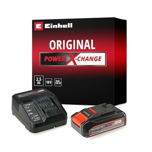 Orijinal Einhell 18 V 2.5 Ah PXC Başlangıç Kiti (Akü ve Şarj Cihazı, 18 V, maks. güç 720 W, tüm PXC cihazları için, akü yönetim sistemi, 3lü LED gösterge) - 4512097