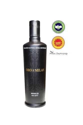 Oro di Milas Organik Premium Reserve Memecik Natürel Sızma Zeytinyağı, Erken Hasat Soğuk Sıkım, 600+ mg/kg Yüksek Polifenollü, 2025/2026 Hasat, PDO Coğrafi İşaretli, Uluslararası Ödüllü, 500 mL