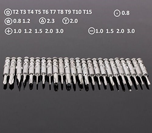Orret Home 25 Parça Hassas Tornavida Seti, Deri Çantalı, Krom-Vanadyum Çelik, PC/Laptop/Telefon/Gözlük Tamir Seti, Torx/Düz/Yıldız Uçlu