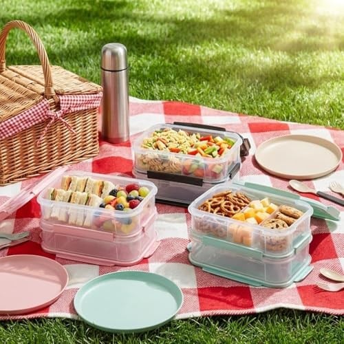 Orret Home 2x1,8 L Çift Katlı Plastik Yemek Taşıma Kutusu 3,6 L Saklama Kabı Sızdırmaz Contalı Şeffaf Kilitli Sefer Tası Beslenme Kabı Lunch Box Erzak Kabı (1 Adet)