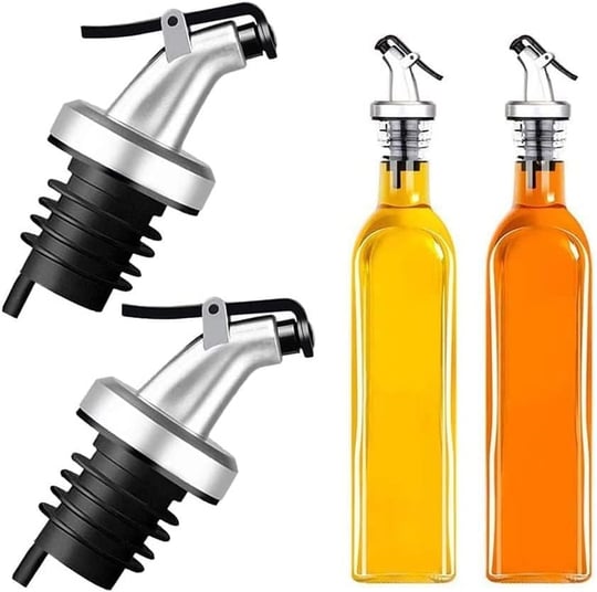 Orret Home 4 Adet Yağdanlık Tıpası Damlatmaz Şişe Ucu Dökme Ağızlığı Yağlık Sirkelik Sızdırmaz Kapaklı Tapa (Gümüş)