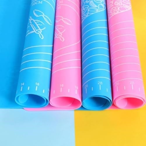 Orret Home 45X65 cm Silikon Ölçekli Kullanımı Kolay Hamur Açma Matı Ekmek Mantı Makarna Hamuru Yoğurma Matı (45x65) - Seçenekler: 40x50, 45x65