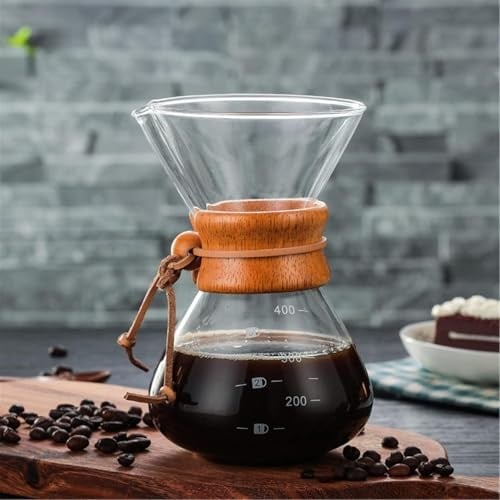 Orret Home 600 ml Termisil Borosilikat Cam Demleme Karafı – Kahve ve Bitki Çayı Demleme Sürahisi, Isıya Dayanıklı Cup Coffee Pot, Şeffaf Manuel Demleme Kabı-Demleme Sürahisi