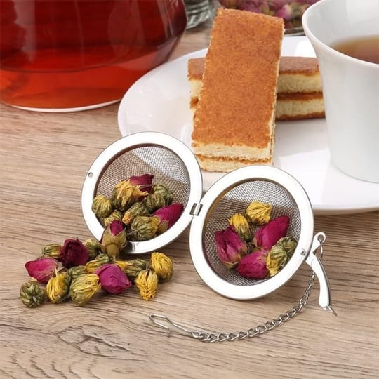 Orret Home Metal Top Çay Süzgeci,Topuz Çay Filtresi,Bitki Ve Yeşil Çay İçin Paslanmaz Süzgeç,Bardağa Asılabilir Topuz Çay Süzgeci