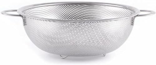 Orret Home Paslanmaz Çelik Ayaklı Çift Kulplu Süzgeç – Mutfak İçin Metal Sebze, Meyve ve Pirinç Yıkama Süzgeci, Dayanıklı Ayaklı Metal Süzek (28 Cm) - Bedenler: 22 Cm, 25 Cm, 28 Cm, 31 Cm