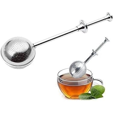 Orret Home Paslanmaz Çelik Elek ve Çay Süzgeci – Basmalı Mandallı 304 Çelik Un, Kakao, Pudra Şekeri Eleği ve Bitki Çayı Demleme Maşası, Çok Amaçlı Mutfak Süzgeci