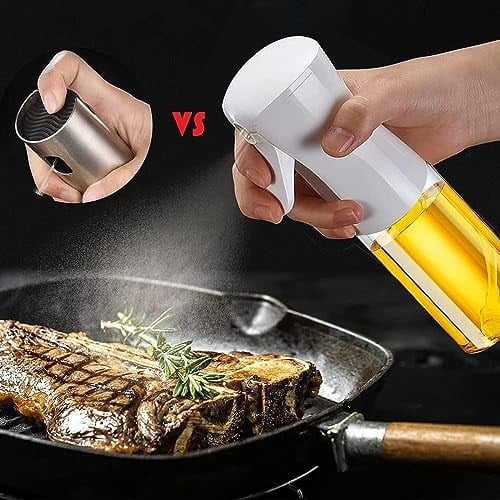 Orret Home Sprey Yağdanlık Cam Şişe Yağ Püskürtücü 225 ml Airfryer Kızartma Izgara Salata İçin Yağlık