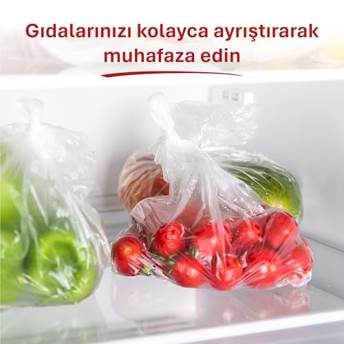 Orta Boy Buzdolabı Poşeti Dev Ekonomi 120’li, Yeni Ekonomik Buzdolabı Poşeti Orta Boy 24x35 cm, BPA İçermez, Sızdırmaz Saklama Torbası, Meyve, Sebze, Yemek, Et, Tavuk, Gıda Saklama Torbası