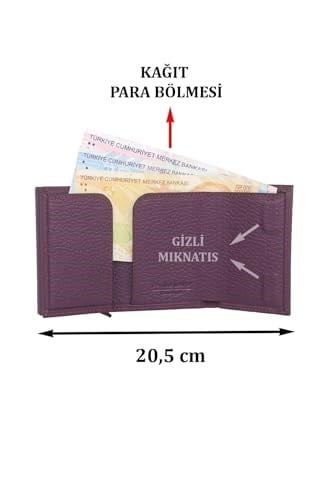 Otamatik Mekanizmalı Kartvizitlik Mıknatıslı Banknot Para Bölmeli Kartlık