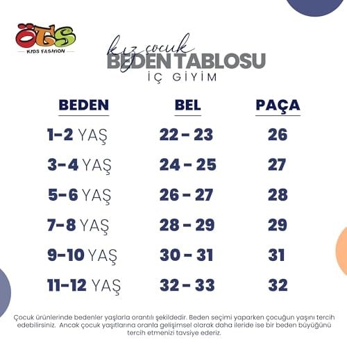 ÖTS Premium 5’li Kız Çocuk Boxer - Hediye Kutulu, Pamuklu Kumaş, Ultra Yumuşak, Esnek Kalıp, Etiketsiz Tasarım,Kaliteli İnce Bel Lastik Tayt