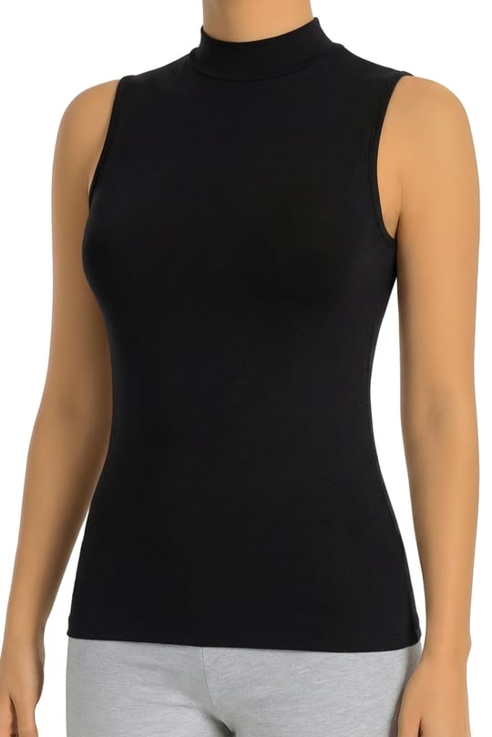 ÖTS Premium Kadın Boğazlı Body - Pamuklu Kumaş, Ultra Yumuşak, Esnek Kalıp,Balıkçı Yaka ve Şık T-Shirt