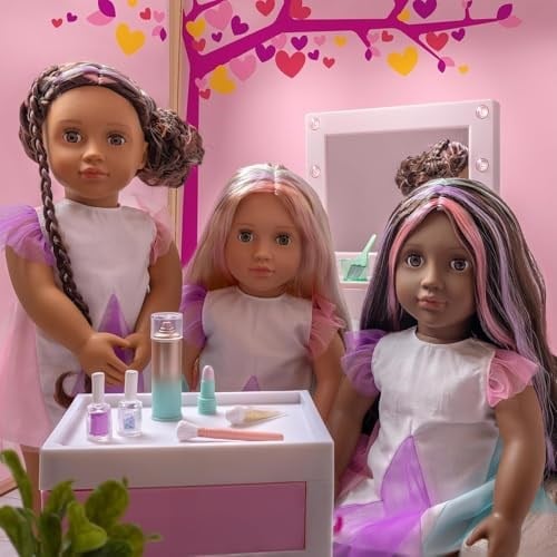 Our Generation - Tessie - from Hair to There - 46 cm Hair Grow Doll - Gerçekçi fındık gözleri ve ultra uzun gökkuşağı saçı - Uzatılabilir örgü ve şekillendirme aksesuarı - 3 yaşından büyük çocuklar