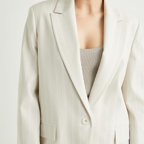 Oversize Blazer Ceket Tek Düğmeli Kapaklı Cepli