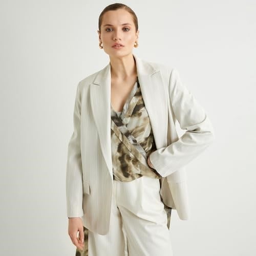 Oversize Blazer Ceket Tek Düğmeli Kapaklı Cepli