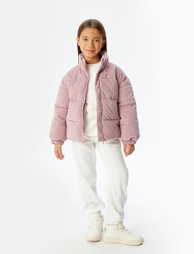 Oversize Bomber Ceket Kadife Dokulu Cep Detaylı Dik Yaka - Seçenekler: 7-8 Yıl, 9-10 Yıl, 11-12 Yıl, 14 Yıl