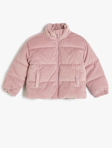 Oversize Bomber Ceket Kadife Dokulu Cep Detaylı Dik Yaka - Seçenekler: 7-8 Yıl, 9-10 Yıl, 11-12 Yıl, 14 Yıl