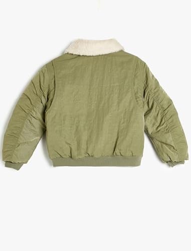 Oversize Bomber Ceket Peluş Yakalı Cep Detaylı