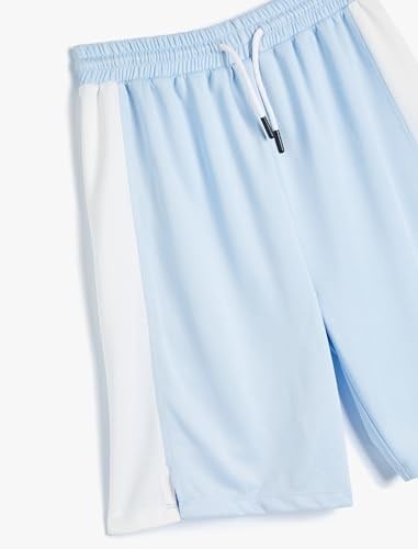 Oversize Şort Beli Bağlamalı Renk Bloklu