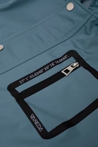 OVERSIZED SIRT DESEN BASKILI CEPLI PARDESU MAVI