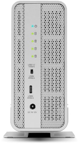 OWC Express 4M2 USB4 kasa, 4 yuvalı NVMe M.2 2230/2242/2280 SSD | 3200 MB/sye kadar | RAID 0/1/4/5/10/JBOD | Mac/PC uyumlu | alüminyum | sessiz | USB-C kablosu teslimat kapsamına dahildir |