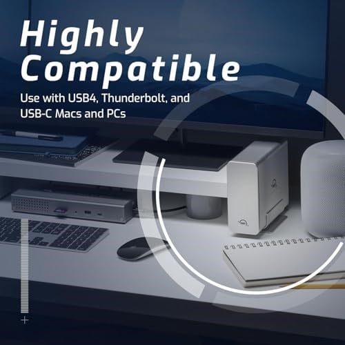 OWC Express 4M2 USB4 kasa, 4 yuvalı NVMe M.2 2230/2242/2280 SSD | 3200 MB/sye kadar | RAID 0/1/4/5/10/JBOD | Mac/PC uyumlu | alüminyum | sessiz | USB-C kablosu teslimat kapsamına dahildir |