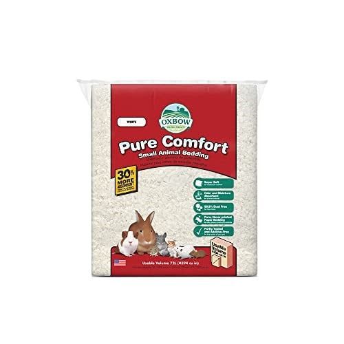 Oxbow Pure Comfort Küçük Hayvan Yatakları - Koku ve Nem Emici, Küçük Hayvanlar için Tozsuz Yatak Takımı, Beyaz, 72 Litre Torba - Seçenekler: 36 Liter, 72 Liter, 178 Liter