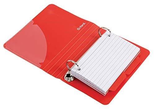Oxford Bölücülü İndeks Kart Klasörü, 7,62 cm x 12,7 cm, Renk Değişebilir, 50 Kart, 1 Klasör (73570), Çeşitli (Mavi, Yeşil, Kırmızı)